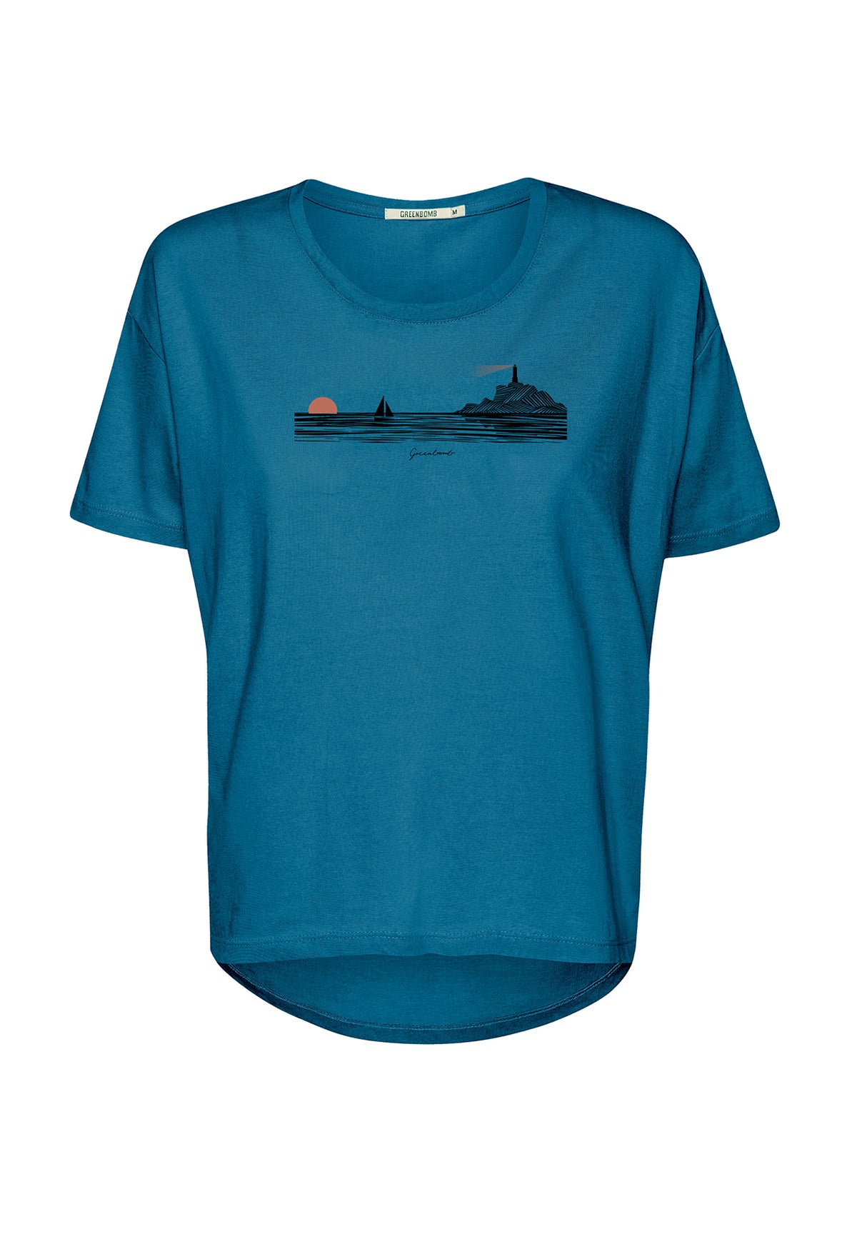 Blau:  Lässiges T-Shirt aus Bio-Baumwoll Mix für Damen [20202]