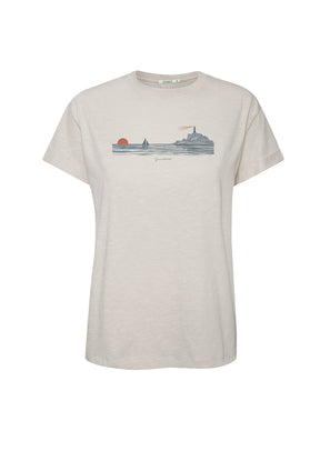 Weiß:  Lässiges T-Shirt aus Bio-Baumwolle für Damen [20203]