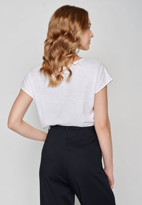 White: Sportliches T-Shirt aus Bio-Baumwolle für Damen [20206]