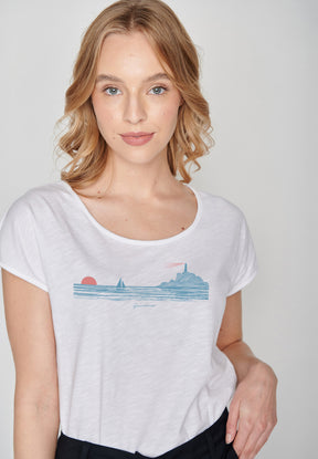 White: Sportliches T-Shirt aus Bio-Baumwolle für Damen [20207]