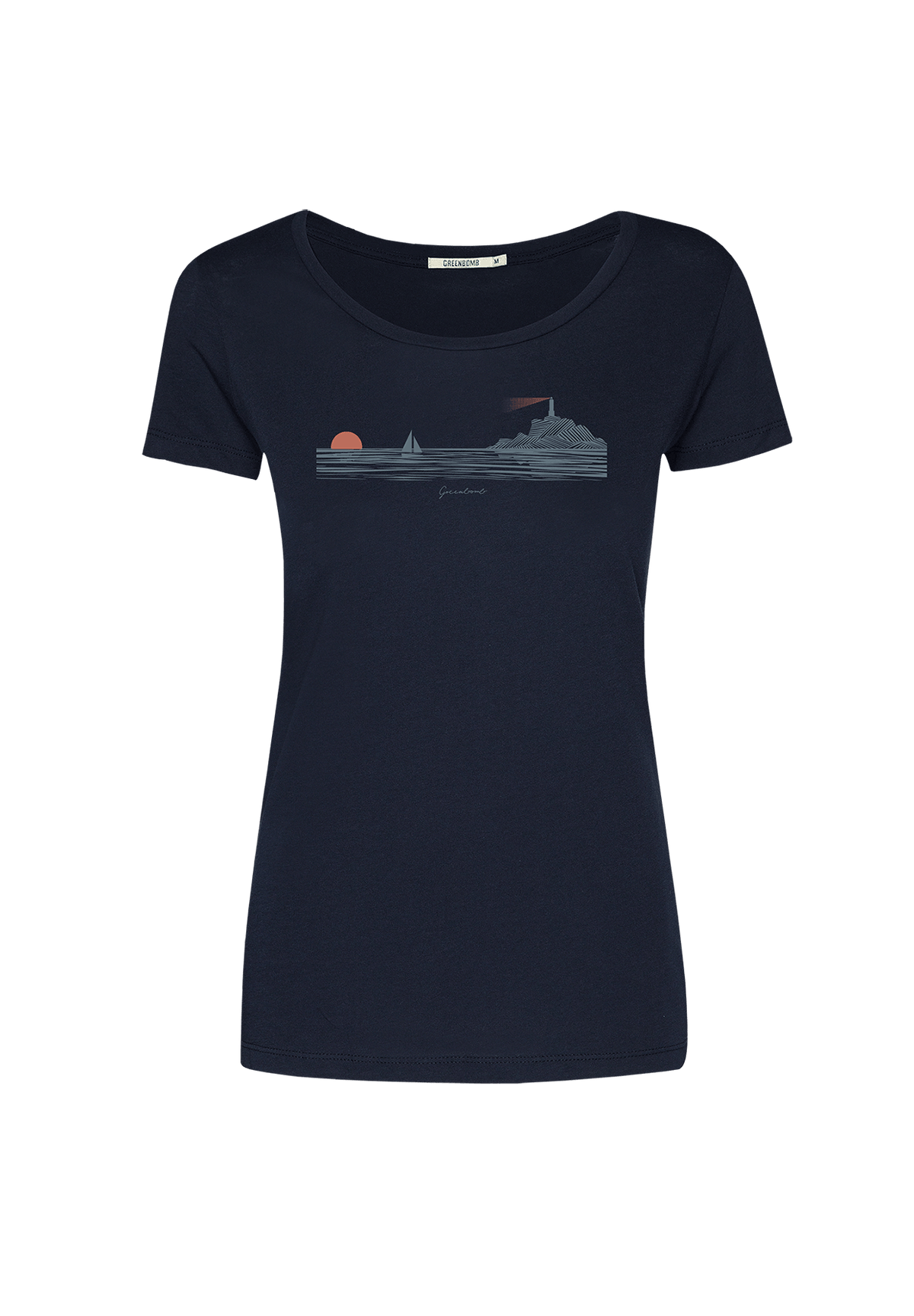 Navy: Sportliches T-Shirt aus Bio-Baumwolle für Damen [20213]