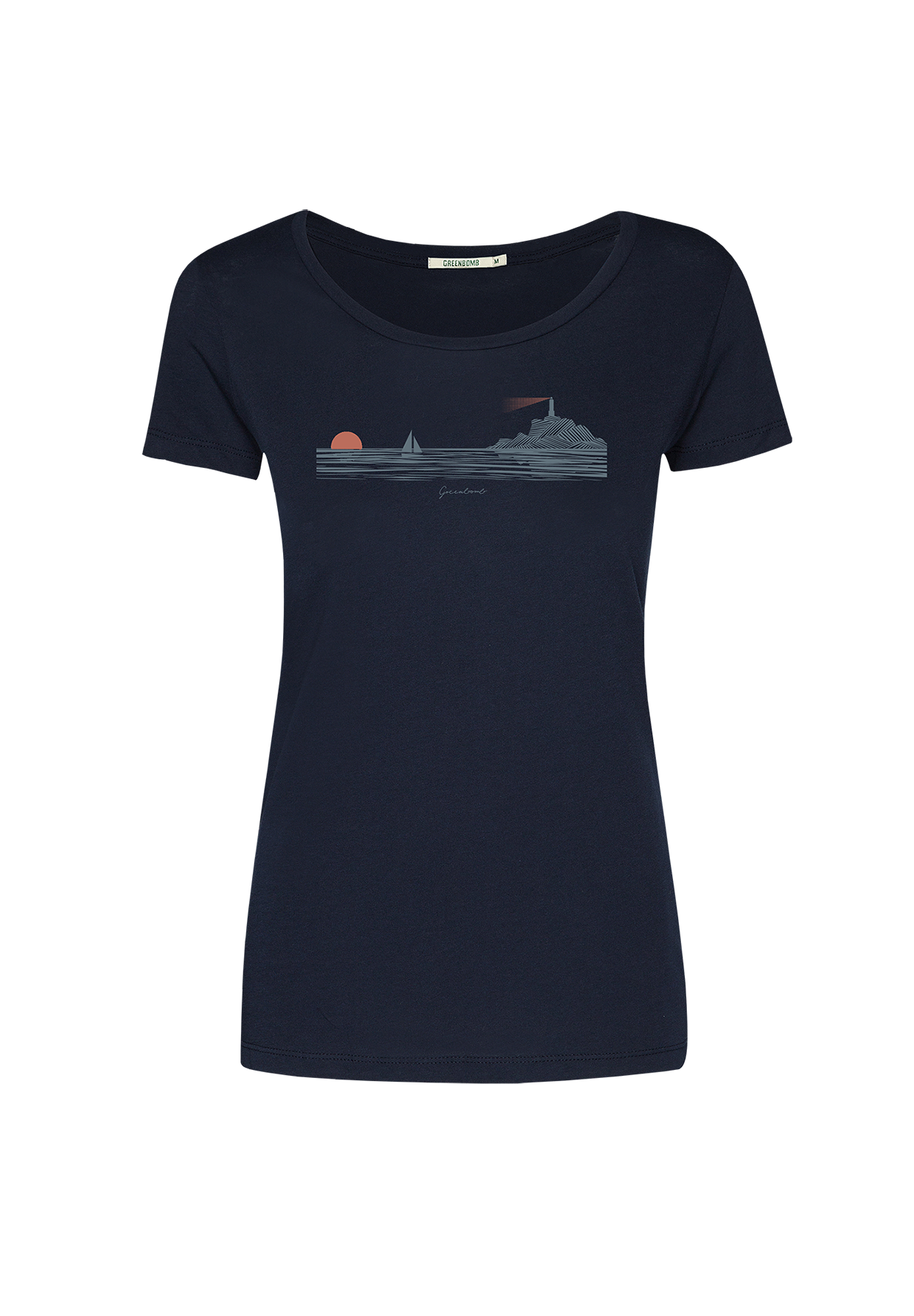 Navy: Lässiges T-Shirt aus Bio-Baumwolle für Damen [20213]