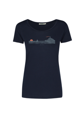 Navy: Lässiges T-Shirt aus Bio-Baumwolle für Damen [20213]