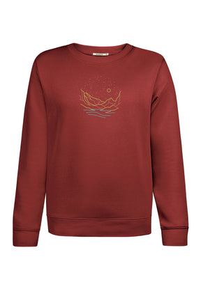 Rot:  Gemütliches Sweatshirt aus Bio-Baumwolle für Damen [20221]