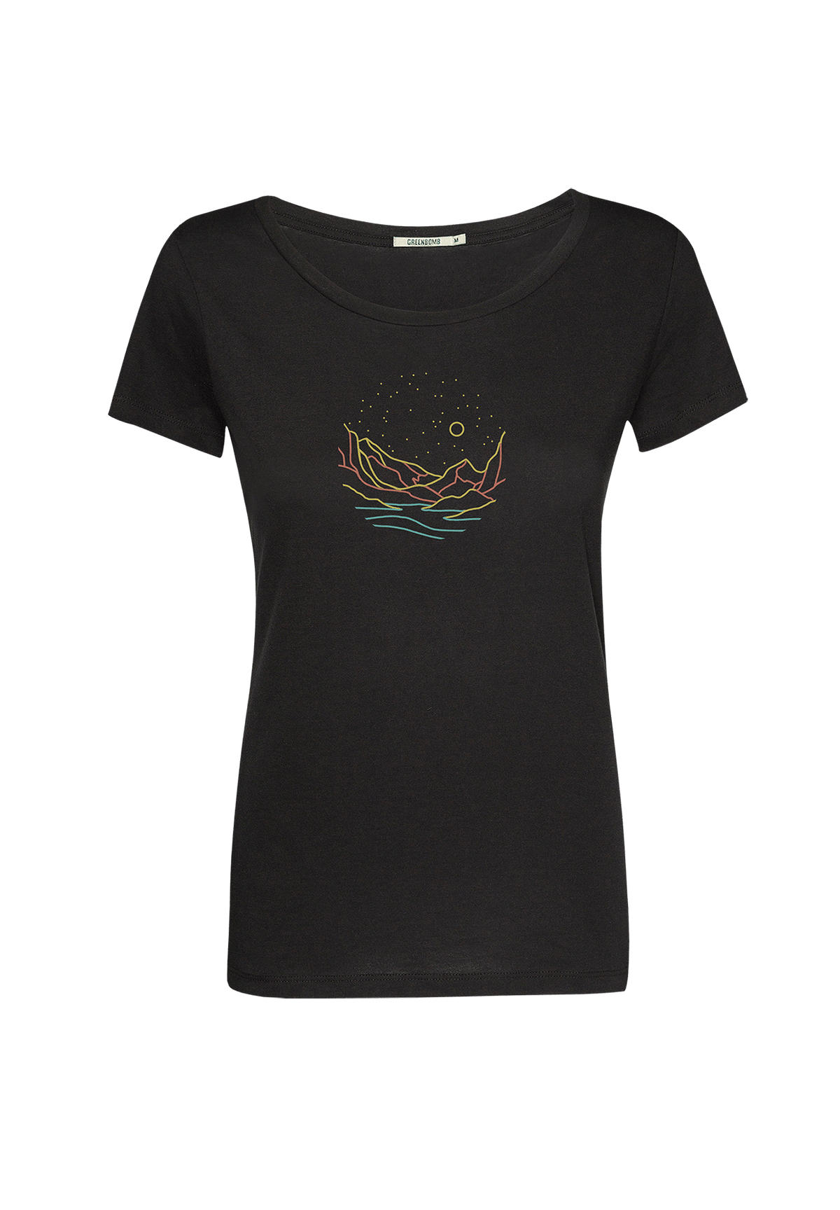 Black: Sportliches T-Shirt aus Bio-Baumwolle für Damen [20225]