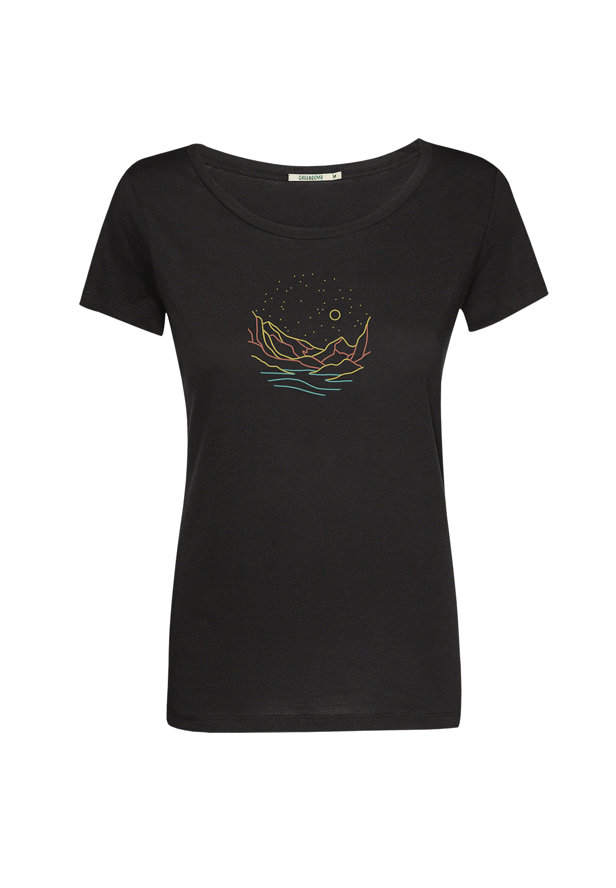 Black: Lässiges T-Shirt aus Bio-Baumwolle für Damen [20225]