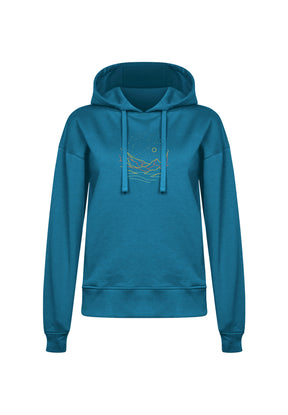 Blau:  Gemütlicher Hoodie aus Bio-Baumwoll Mix für Damen [20226]