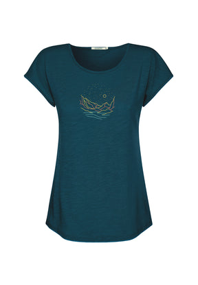 Petrol Green: Lässiges T-Shirt aus Bio-Baumwolle für Damen [20228]