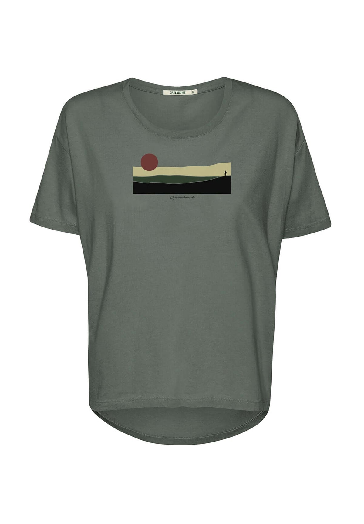 Olive: Lässiges T-Shirt aus Bio-Baumwoll-Mix für Damen [20239]