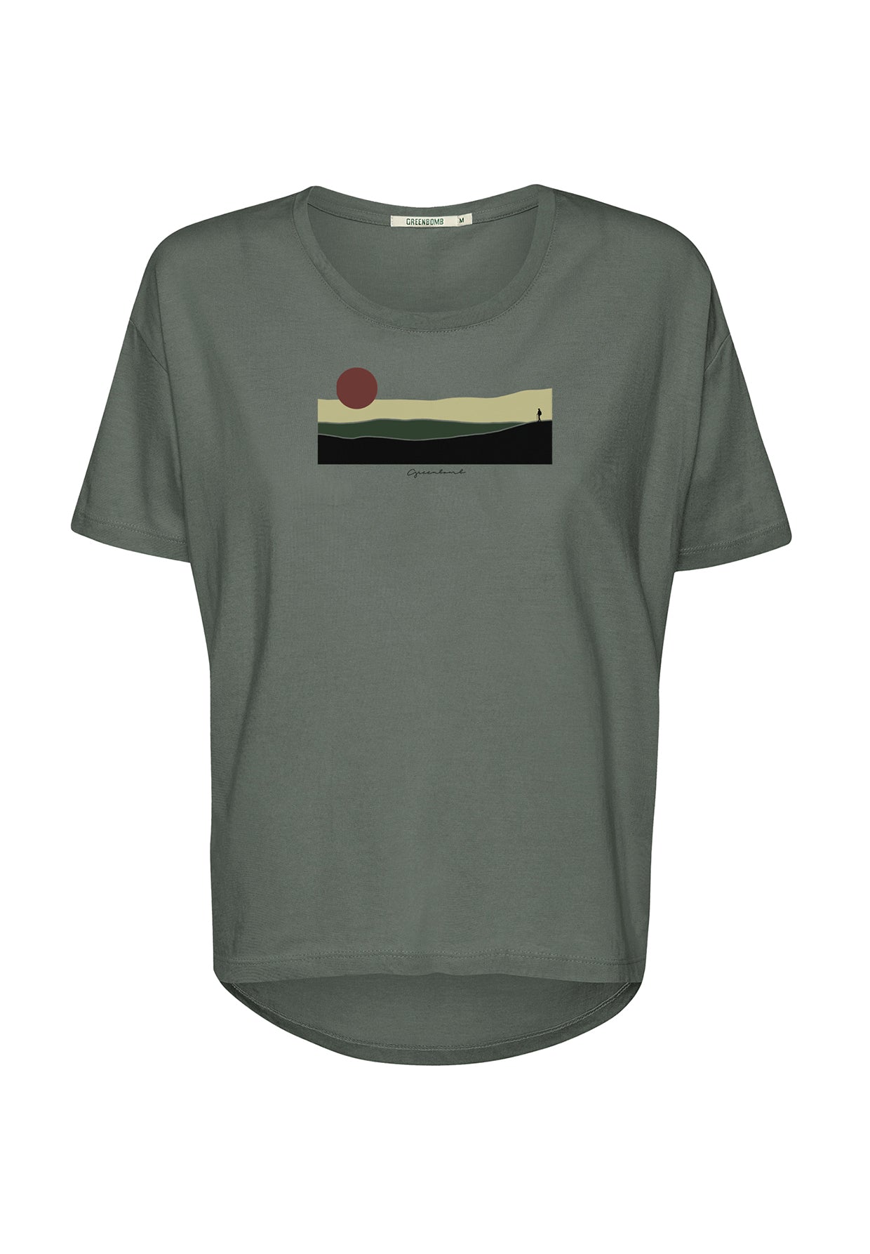 Olive: Lässiges T-Shirt aus Bio-Baumwoll-Mix für Damen [20239]