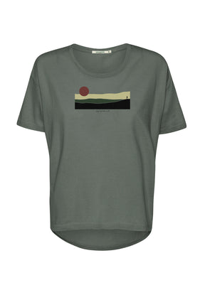 Olive: Lässiges T-Shirt aus Bio-Baumwoll-Mix für Damen [20239]