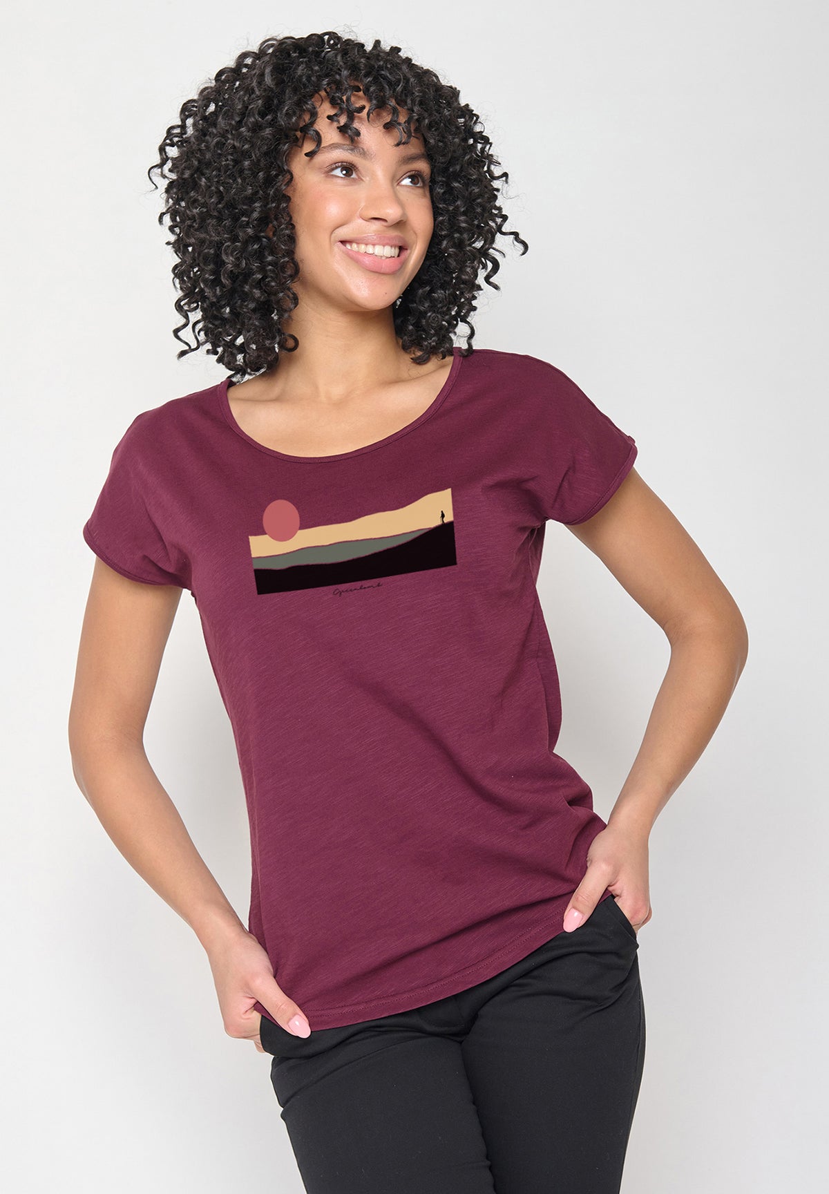 Rot:  Sportliches T-Shirt aus Bio-Baumwolle für Damen [20240]