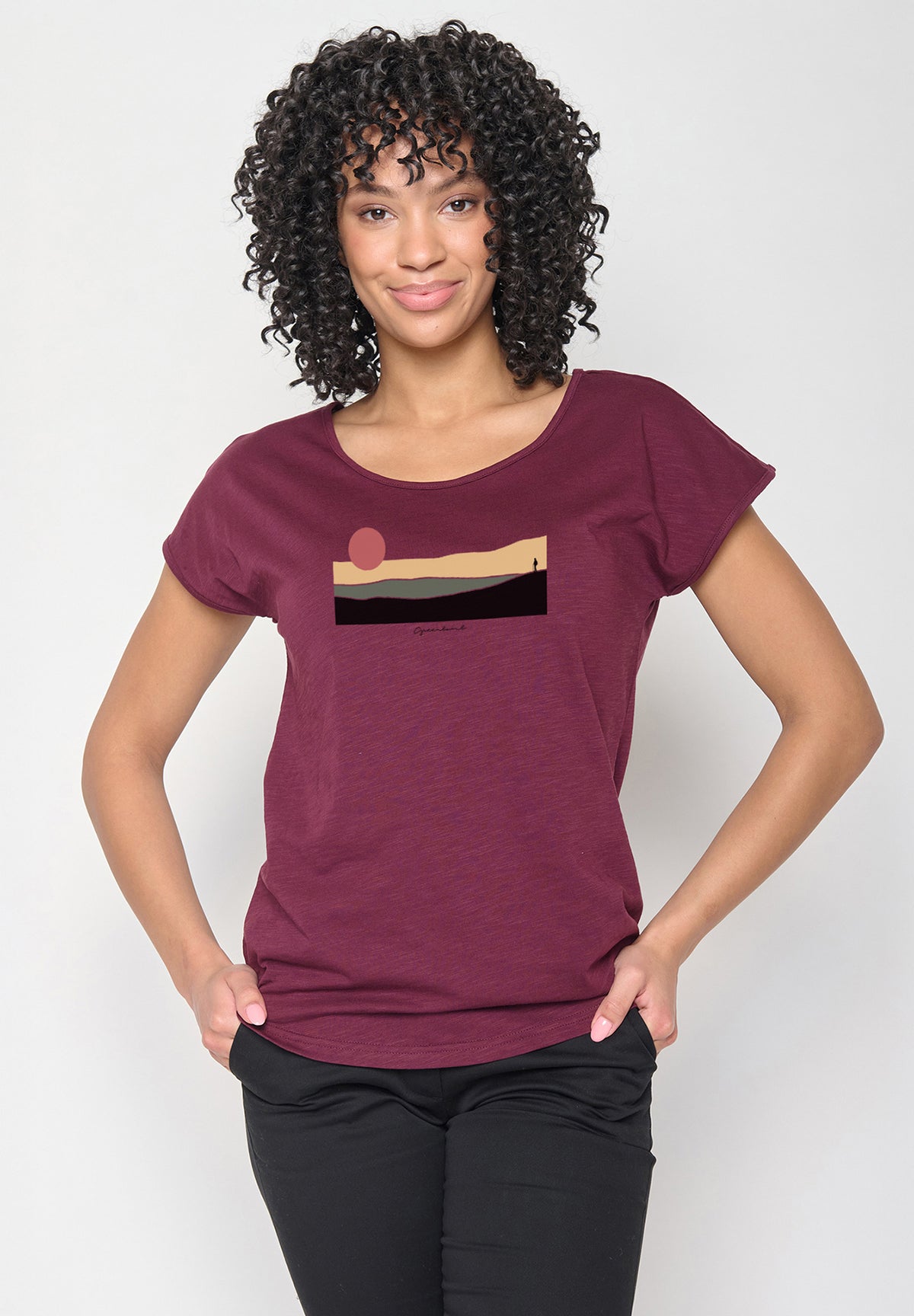 Rot:  Sportliches T-Shirt aus Bio-Baumwolle für Damen [20241]