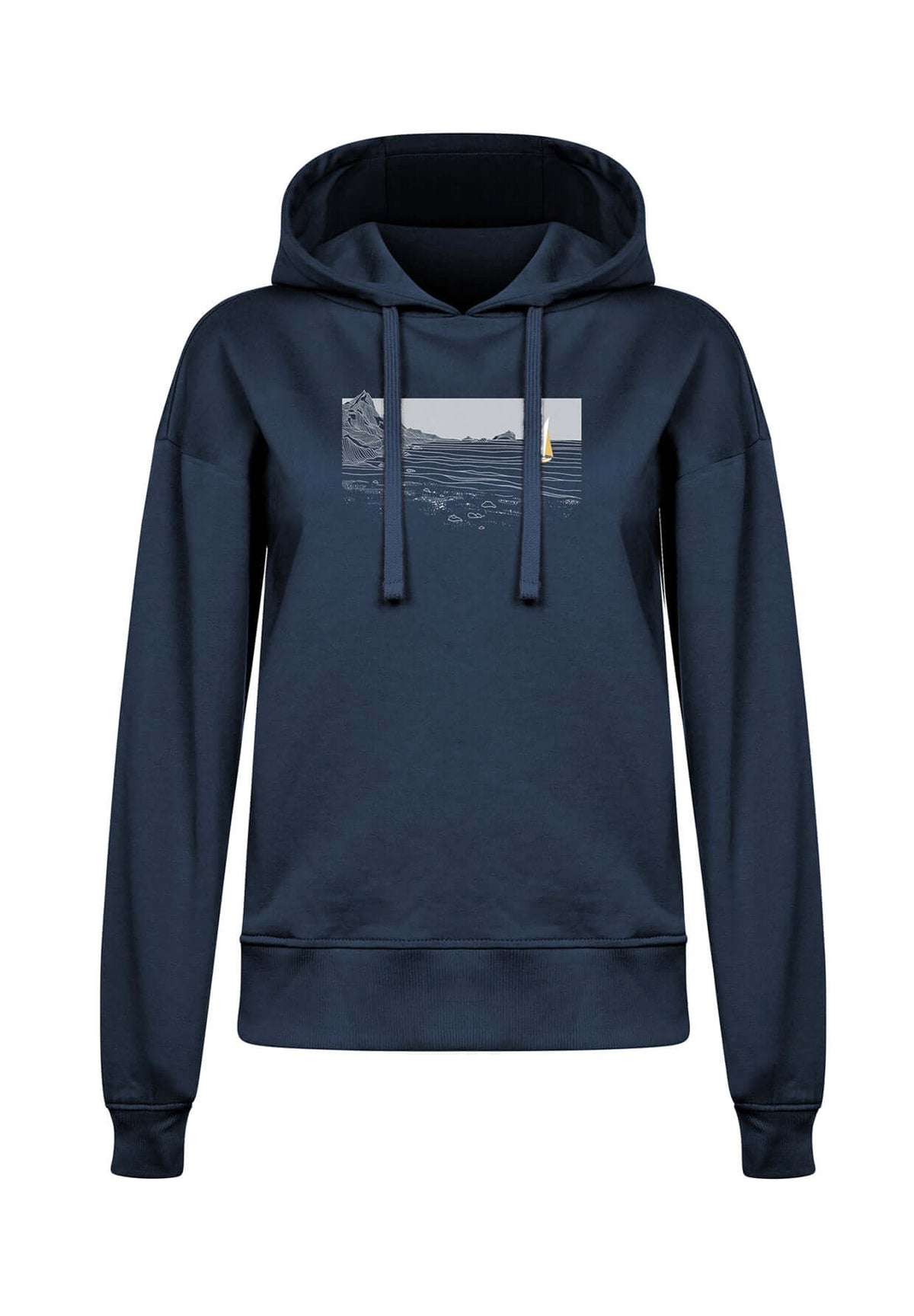 Navy: Gemütlicher Hoodie aus Bio-Baumwoll Mix für Damen [20247]