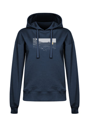 Blau:  Gemütlicher Hoodie aus Bio-Baumwoll Mix für Damen [20247]