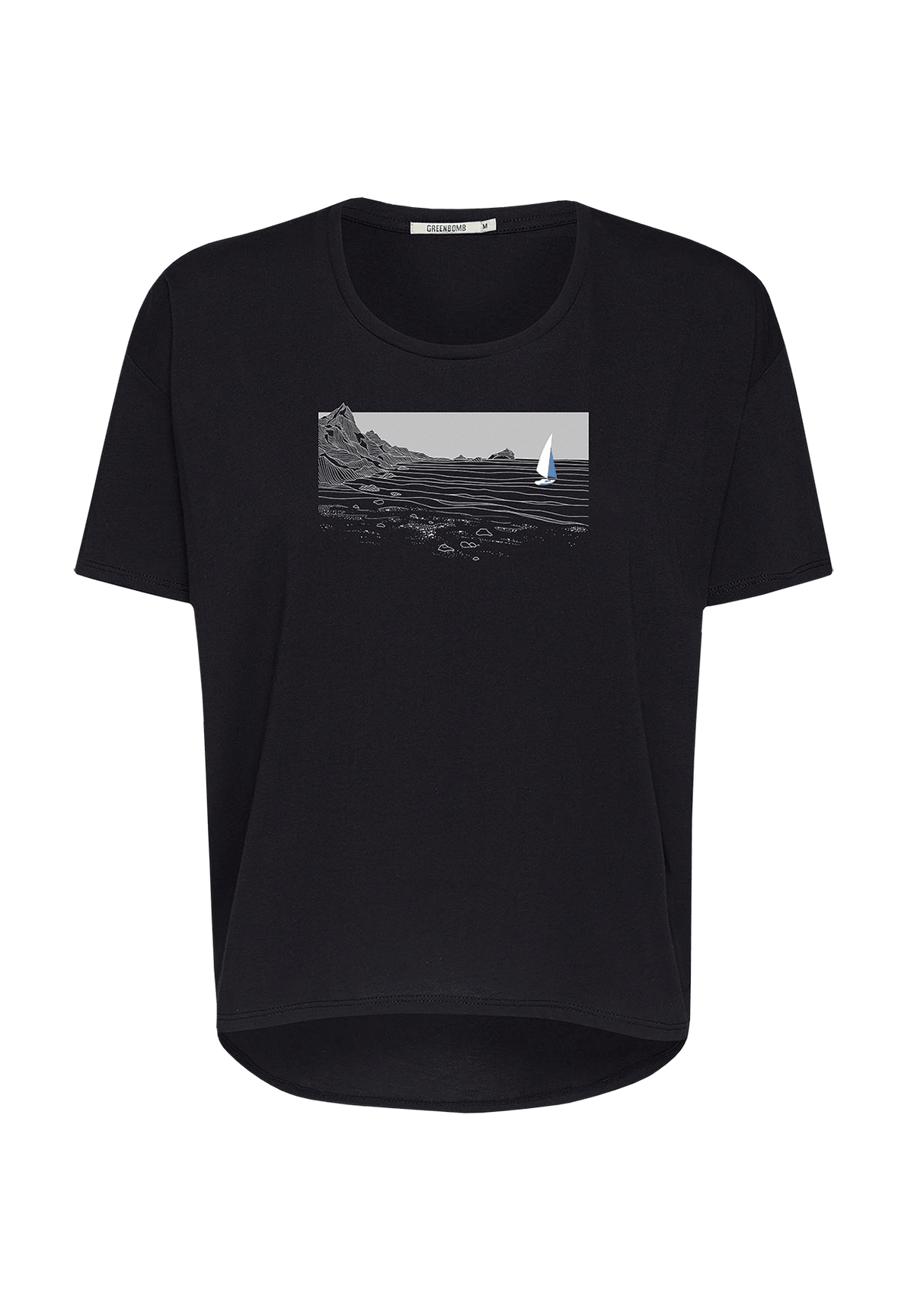 Black: Lässiges T-Shirt aus Bio-Baumwoll-Mix für Damen [20253]