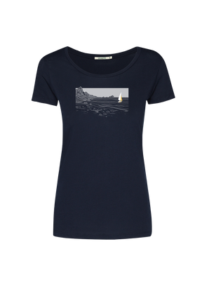 Navy: Sportliches T-Shirt aus Bio-Baumwolle für Damen [20259]