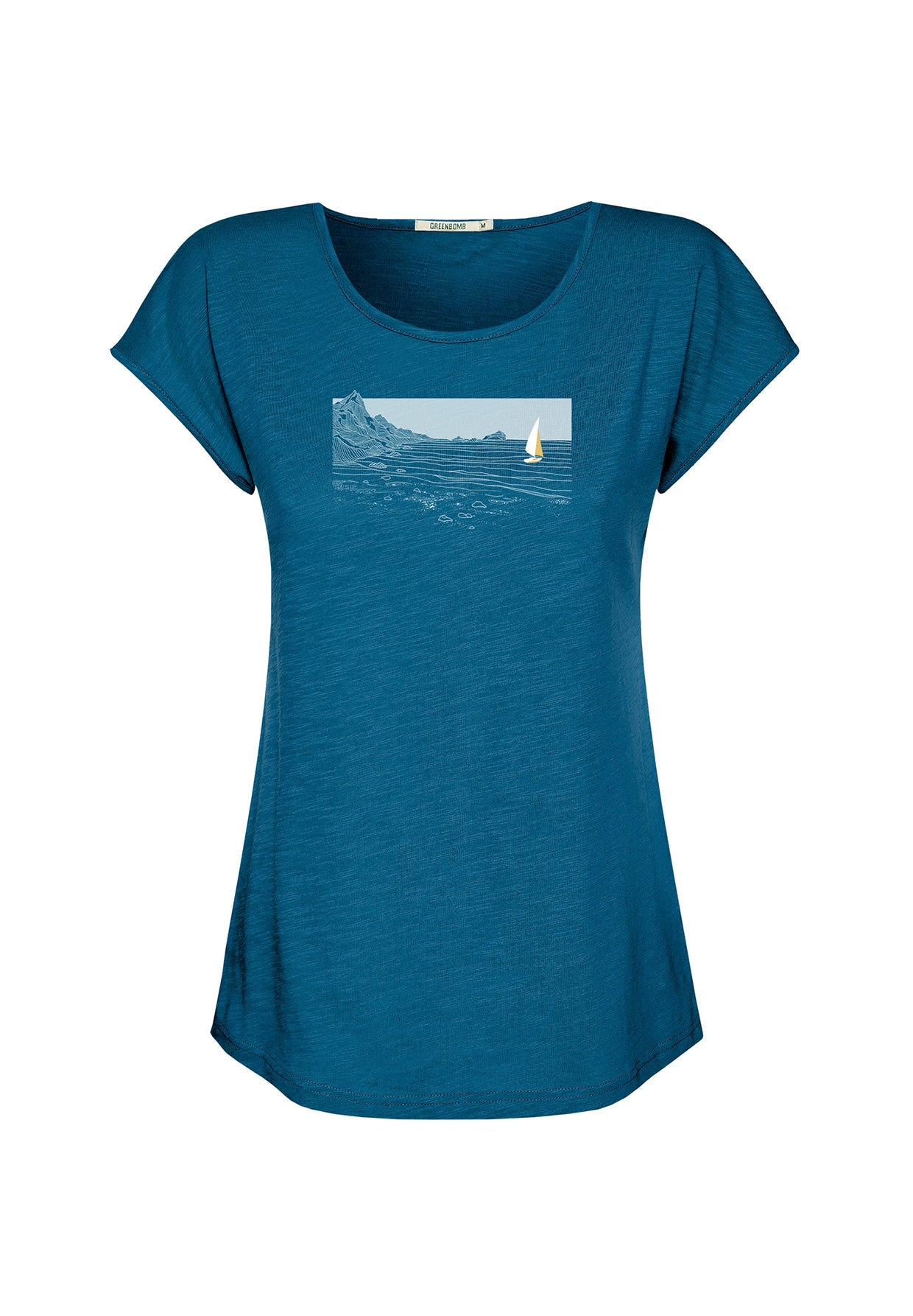 Rich Blue: Lässiges T-Shirt aus Bio-Baumwolle für Damen [20260]