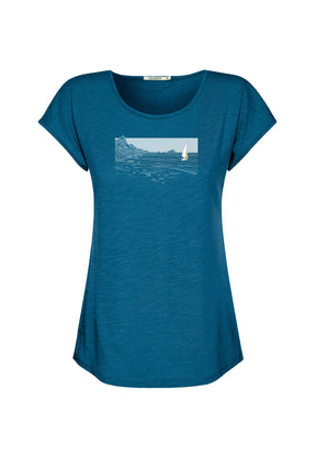 Rich Blue: Lässiges T-Shirt aus Bio-Baumwolle für Damen [20260]