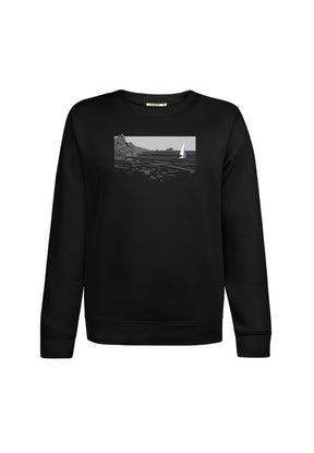 Schwarz:  Gemütliches Sweatshirt aus Bio-Baumwolle für Damen [20261]