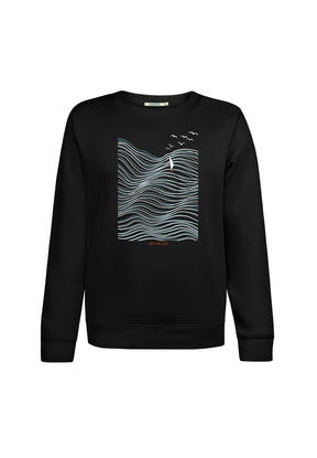 Schwarz:  Gemütliches Sweatshirt aus Bio-Baumwolle für Damen [20293]