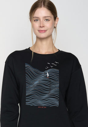 Schwarz:  Gemütliches Sweatshirt aus Bio-Baumwolle für Damen [20295]