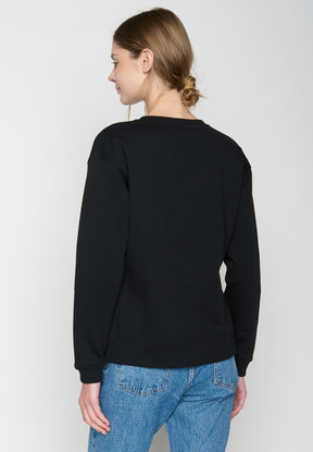 Schwarz:  Gemütliches Sweatshirt aus Bio-Baumwolle für Damen [20297]