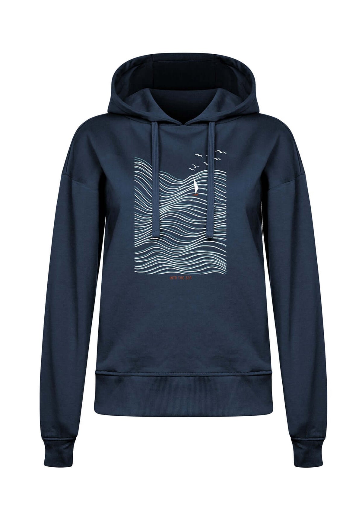 Navy: Gemütlicher Hoodie aus Bio-Baumwoll Mix für Damen [20298]