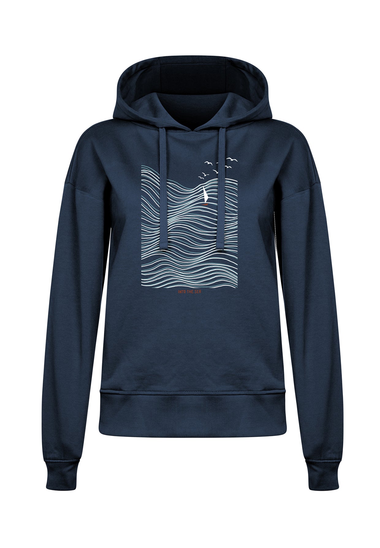 Navy: Gemütlicher Hoodie aus Bio-Baumwoll Mix für Damen [20298]
