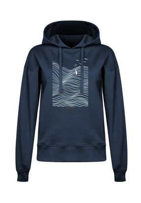 Navy: Gemütlicher Hoodie aus Bio-Baumwoll Mix für Damen [20298]