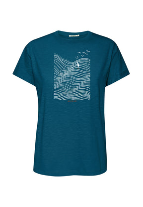 Rich Blue: Lässiges T-Shirt aus Bio-Baumwolle für Damen [20303]