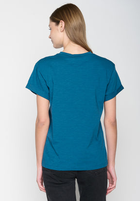Rich Blue: Lässiges T-Shirt aus Bio-Baumwolle für Damen [20306]