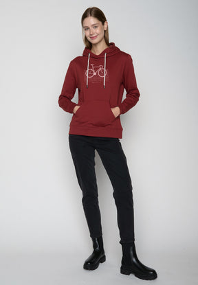 Rot:  Gemütlicher Hoodie aus Bio-Baumwolle für Damen [20309]