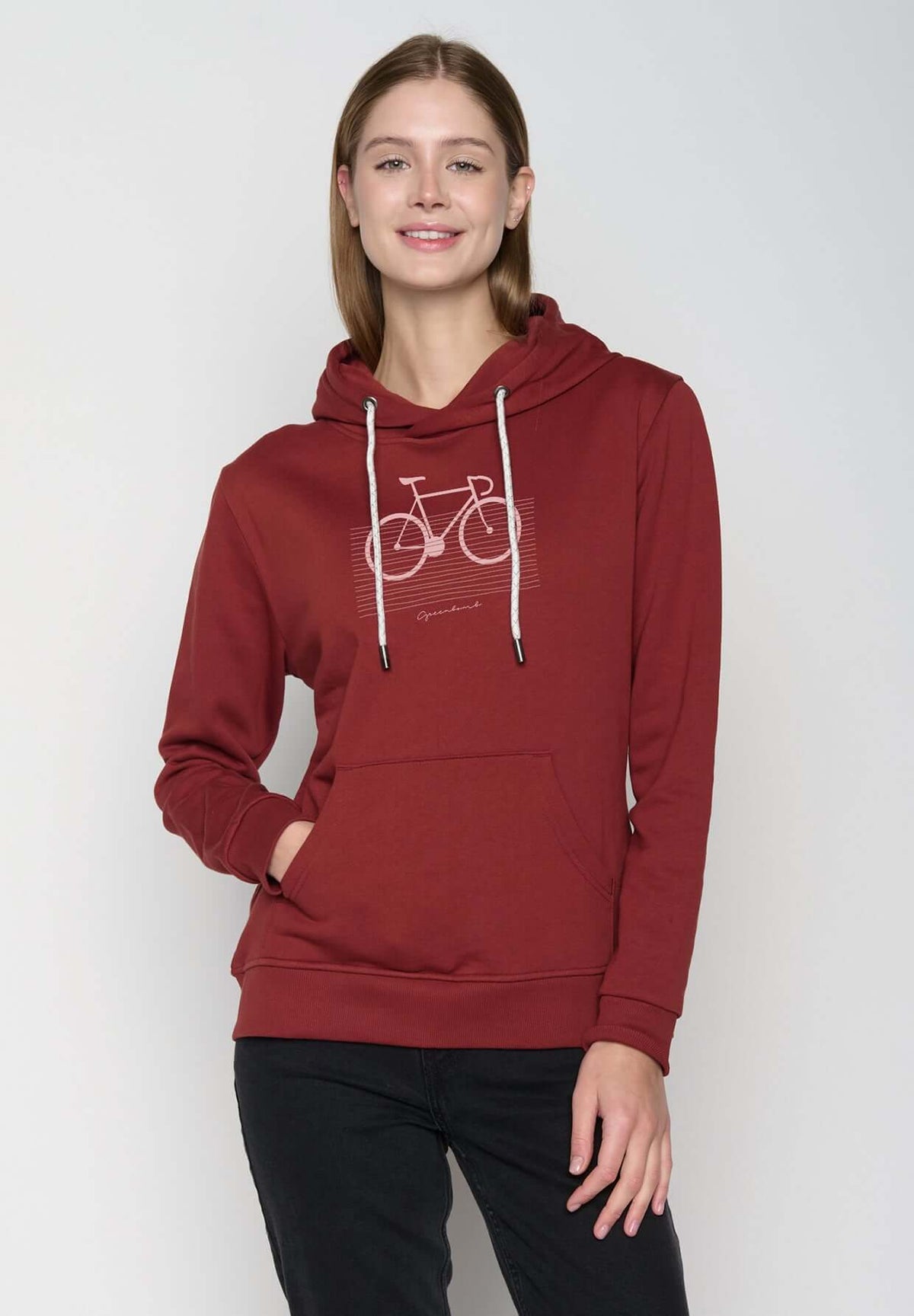Red Berry: Gemütlicher Hoodie aus Bio-Baumwolle für Damen [20311]