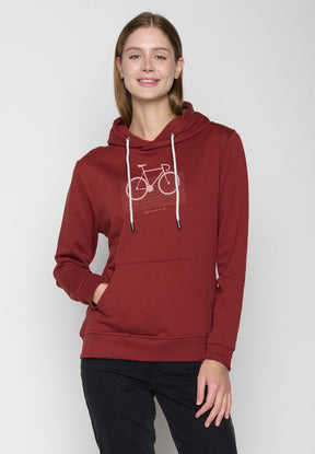 Rot:  Gemütlicher Hoodie aus Bio-Baumwolle für Damen [20311]