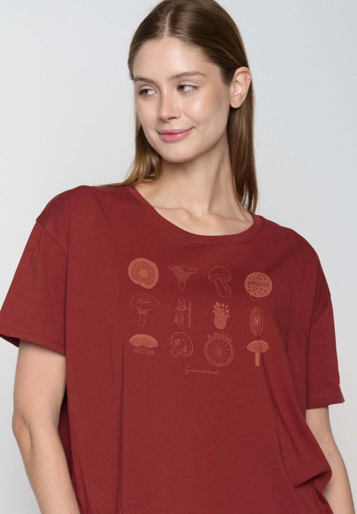 Rot:  Lässiges T-Shirt aus Bio-Baumwoll Mix für Damen [20316]
