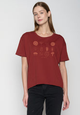 Rot:  Lässiges T-Shirt aus Bio-Baumwoll Mix für Damen [20317]