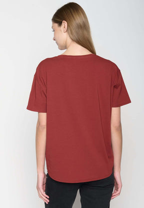 Red Berry: Lässiges T-Shirt aus Bio-Baumwoll-Mix für Damen [20319]