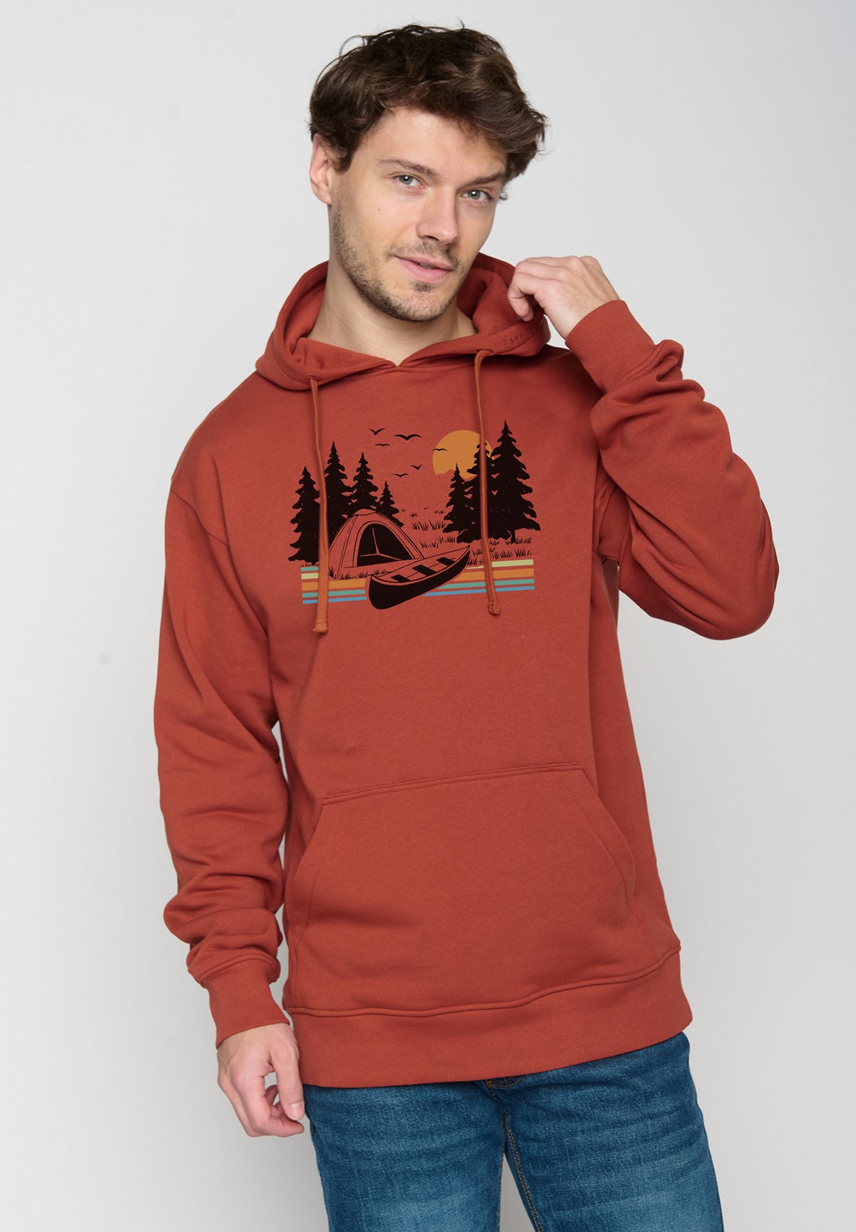 Grau:  Gemütlicher Hoodie aus Bio-Baumwolle für Herren [20332]
