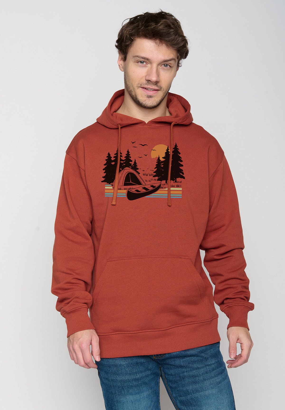 Grau:  Gemütlicher Hoodie aus Bio-Baumwolle für Herren [20333]