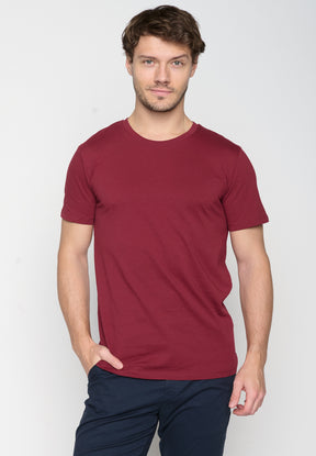 Burgundy: Sportliches T-Shirt aus Bio-Baumwolle für Herren [20354]