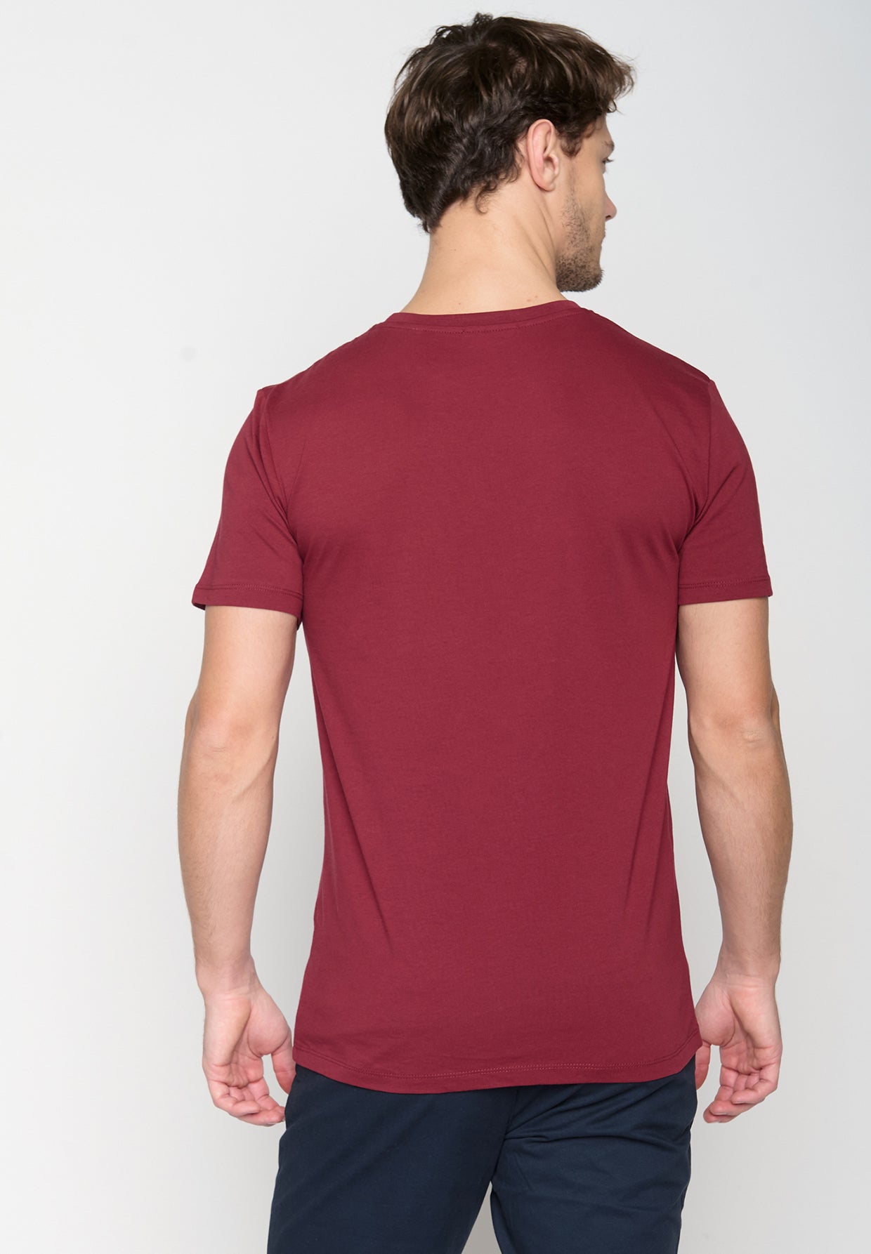 Burgundy: Sportliches T-Shirt aus Bio-Baumwolle für Herren [20356]