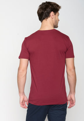 Burgundy: Sportliches T-Shirt aus Bio-Baumwolle für Herren [20356]