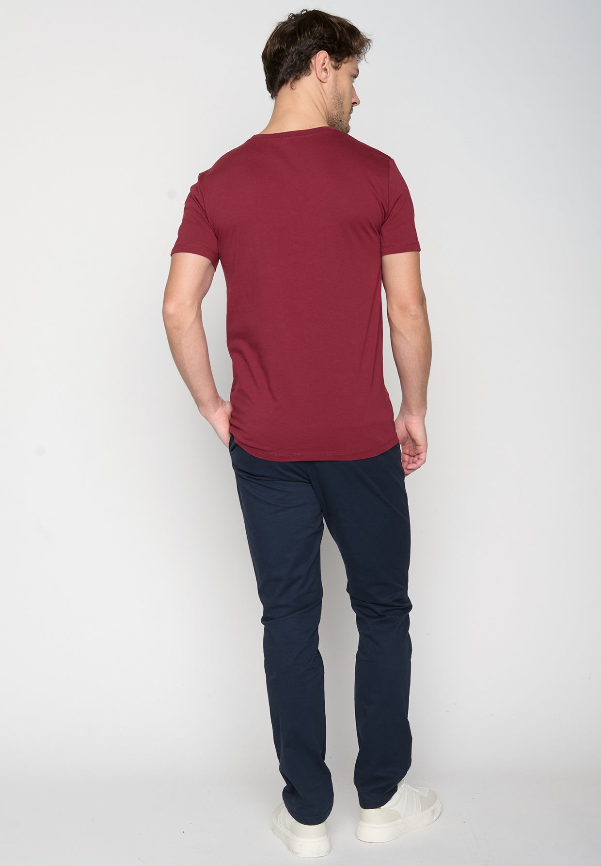 Burgundy: Sportliches T-Shirt aus Bio-Baumwolle für Herren [20357]