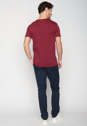 Burgundy: Sportliches T-Shirt aus Bio-Baumwolle für Herren [20357]