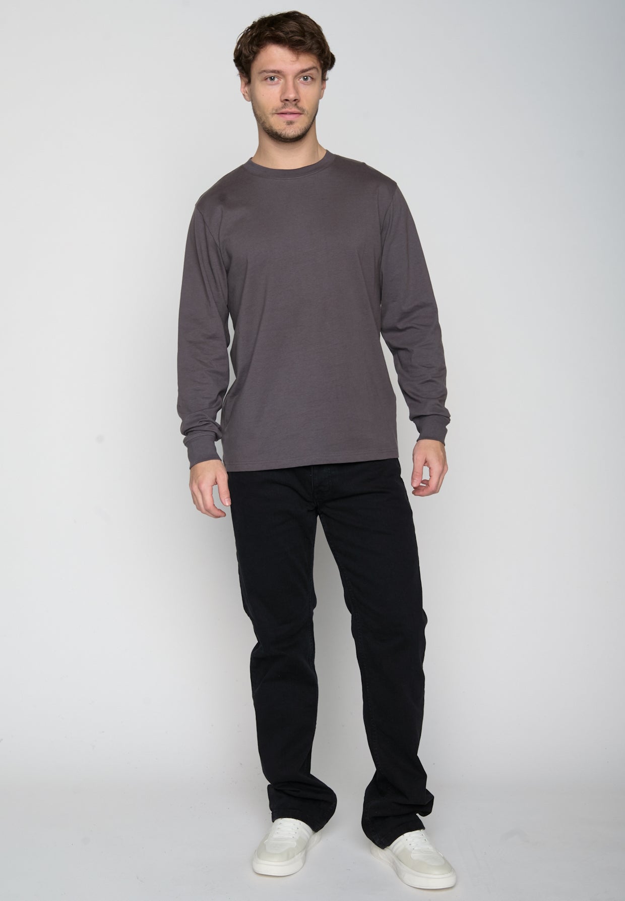 Grau:  Elegantes Longsleeve für Herren [20363]