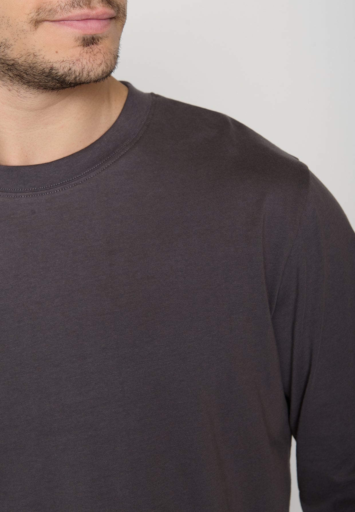 Grau:  Elegantes Longsleeve für Herren [20364]