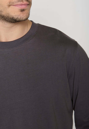 Anthracite: Sportliches Longsleeve für Herren [20364]
