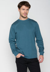 Blau:  Elegantes Longsleeve für Herren [20368]