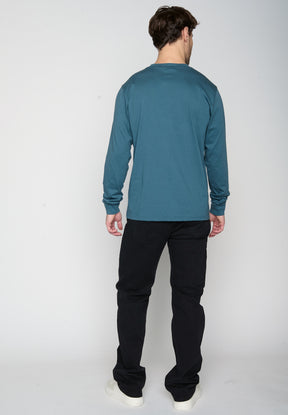 Blau:  Elegantes Longsleeve für Herren [20372]